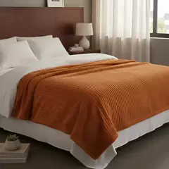 Frazada Acanalada lisa con corderito al tono 2 1/2 - comprar online