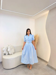 VESTIDO ALFAIATARIA C CINTO - Fontinele moda cristã