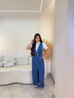 SALOPETE JEANS - Fontinele moda cristã