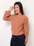 Trico blusa manga longa com tranca moda outono e inverno - comprar online