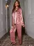 Conjunto de Pijama de Cetim com Ribana Contrastante, Férias - loja online