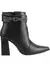 Lumiss Bota Coturno Feminina Strass Salto Alto Grosso Confortável Cano Curto Zíper Botinha Blogueira Fashion Lumiss