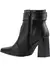 Lumiss Bota Coturno Feminina Strass Salto Alto Grosso Confortável Cano Curto Zíper Botinha Blogueira Fashion Lumiss