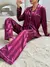 Conjunto de Pijama de Cetim com Ribana Contrastante, Férias - Seuconfortotche