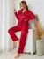 Conjunto de Pijama de Cetim com Ribana Contrastante, Férias - loja online