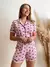 Pijama Americano Conjunto Camisa e short com abertura de botões maternidade amamentação