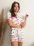 Pijama Americano Conjunto Camisa e short com abertura de botões maternidade amamentação