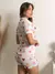 Pijama Americano Conjunto Camisa e short com abertura de botões maternidade amamentação - Seuconfortotche
