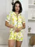 Pijama Americano Conjunto Camisa e short com abertura de botões maternidade amamentação na internet
