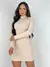 Vestido Feminino Gola Alta Manga Longa Moda Inverno