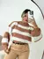 Blusa feminina casaco de frio listrado trico tendencia outono inverno na internet