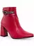 Lumiss Bota Coturno Feminina Strass Salto Alto Grosso Confortável Cano Curto Zíper Botinha Blogueira Fashion Lumiss - loja online