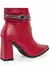 Lumiss Bota Coturno Feminina Strass Salto Alto Grosso Confortável Cano Curto Zíper Botinha Blogueira Fashion Lumiss - Seuconfortotche