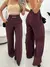 Calça Pantalona Com Cinto Alfaiataria feminina