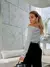 Blusa manga longa ciganinha ribana ombro a ombro moda outono inverno - comprar online