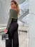 Blusa manga longa ciganinha ribana ombro a ombro moda outono inverno na internet