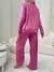 Conjunto de Pijama de Cetim com Ribana Contrastante, Férias - Seuconfortotche