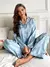Conjunto de Pijama de Cetim com Ribana Contrastante, Férias - comprar online
