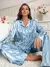 Conjunto de Pijama de Cetim com Ribana Contrastante, Férias