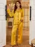Conjunto de Pijama de Cetim com Ribana Contrastante, Férias - Seuconfortotche