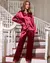 Pijama Feminino Cetim de Seda com Elastano Calça e camisa de Maga Comprida bolso e botão - comprar online