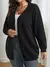 Cardigan casual solto de manga longa e ombros caídos na cor preta para mulheres outono/inverno na internet
