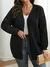 Cardigan casual solto de manga longa e ombros caídos na cor preta para mulheres outono/inverno - comprar online