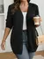 Cardigan casual solto de manga longa e ombros caídos na cor preta para mulheres outono/inverno - loja online