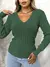 Gola ve trancinha tecido fina blusa manga longa normal linha - comprar online