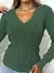 Gola ve trancinha tecido fina blusa manga longa normal linha