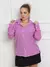 Camisa Feminina Manga Longa Social ou Casual Listrada com Botão em tecido crepinho crepe blusa soltinha larga look boho - Seuconfortotche