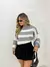 Blusa feminina casaco de frio listrado trico tendencia outono inverno - comprar online