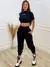 Calça Feminina de Moletom Jogger Sintura Alta Com Bolso Flanelada - comprar online