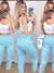 Imagem do Calça Feminina de Moletom Jogger Sintura Alta Com Bolso Flanelada