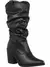 Imagem do Bota Feminina GiGiL Cano Médio Enrrugado Slouch Western Salto Alto Bico Texana Country Confortável Elegante Moda bota feminina cano médio