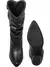 Imagem do Bota Feminina GiGiL Cano Médio Enrrugado Slouch Western Salto Alto Bico Texana Country Confortável Elegante Moda bota feminina cano médio