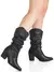 Bota Feminina GiGiL Cano Médio Enrrugado Slouch Western Salto Alto Bico Texana Country Confortável Elegante Moda bota feminina cano médio - Seuconfortotche