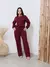 Conjunto Feminino em Moletinho Calça Jogger Cintura Alta e Blusa Manga Longa Casual e Confortável Moda 2025