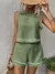 Conjunto de Duas Peças Tecido Feminino para Lazer, Férias de Verão - Seuconfortotche