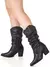 Bota Feminina GiGiL Cano Médio Enrrugado Slouch Western Salto Alto Bico Texana Country Confortável Elegante Moda bota feminina cano médio