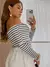 Blusa manga longa ciganinha ribana ombro a ombro moda outono inverno - loja online