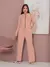 Conjunto EleganteFeminino De Calça Pantalona E Blusa Casaco longo Confeccionado Em Tecido Moletinho na internet