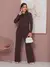 Imagem do Conjunto EleganteFeminino De Calça Pantalona E Blusa Casaco longo Confeccionado Em Tecido Moletinho
