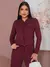 Imagem do Conjunto EleganteFeminino De Calça Pantalona E Blusa Casaco longo Confeccionado Em Tecido Moletinho