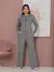 Conjunto EleganteFeminino De Calça Pantalona E Blusa Casaco longo Confeccionado Em Tecido Moletinho