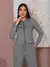Conjunto EleganteFeminino De Calça Pantalona E Blusa Casaco longo Confeccionado Em Tecido Moletinho - loja online