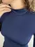 Blusa Termica Inverno Flanelada Golinha Alta Feminino Adulto Segunda Pele Azul Marinho - Seuconfortotche