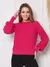 Trico blusa manga longa com tranca moda outono e inverno - comprar online