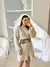 Vestido Basico Mousse Tricot Outono Inverno Casual Dividido Malhado Casual Dividido Malhado - loja online
