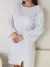 Imagem do Vestido Basico Mousse Tricot Outono Inverno Casual Dividido Malhado Casual Dividido Malhado